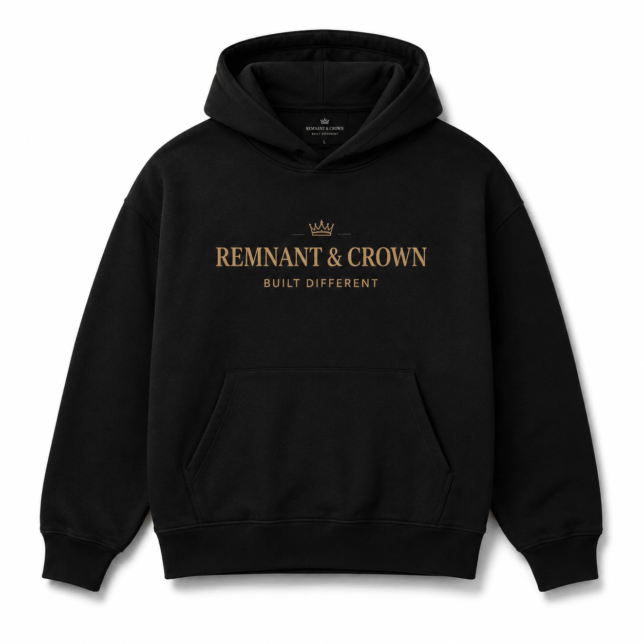 Built Different hoodie (Black) | M | | Remnant & Crown | Premium Scripture-Inspired Apparel