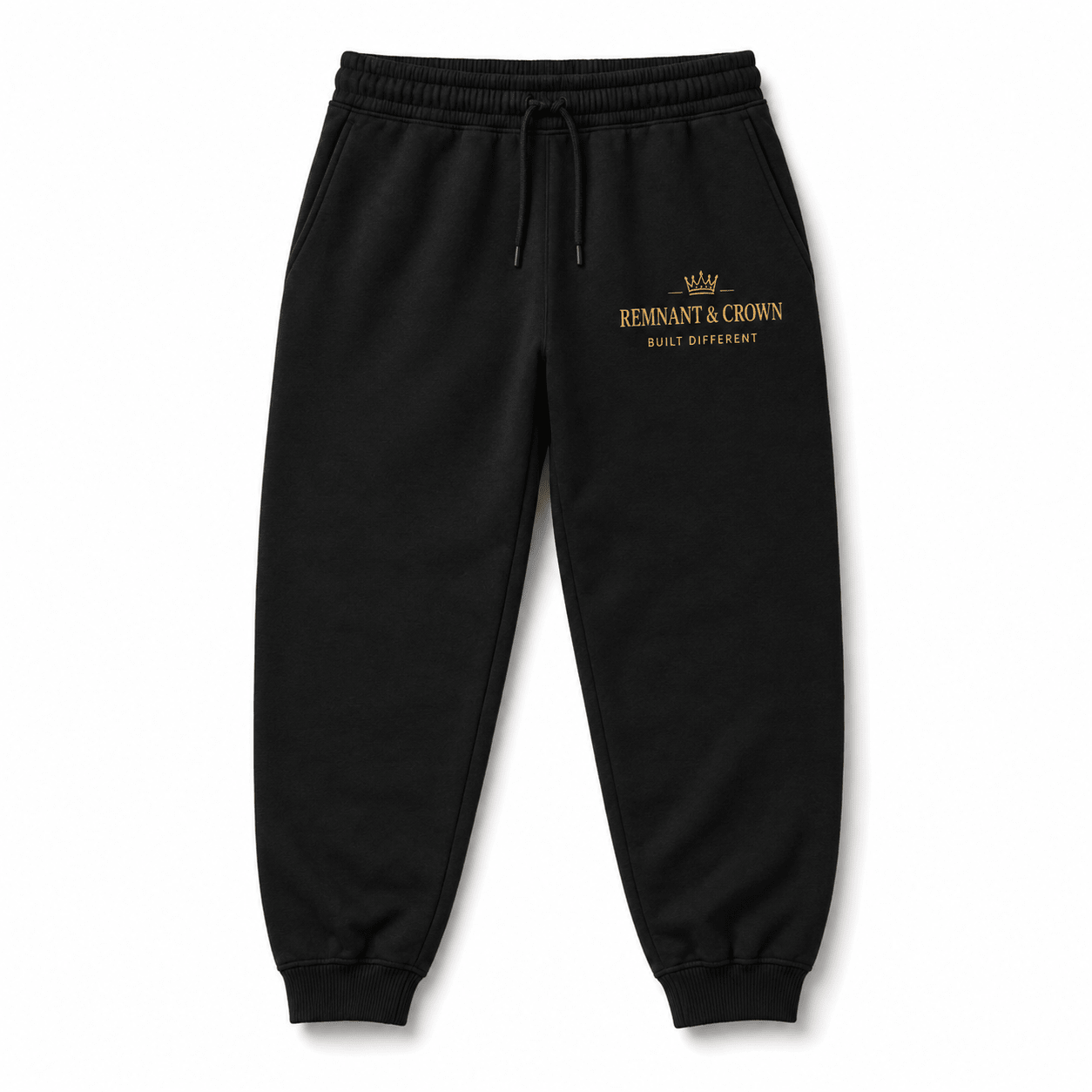Built Different Sweatpant (Black) | M | | Remnant & Crown | Premium Scripture-Inspired Apparel